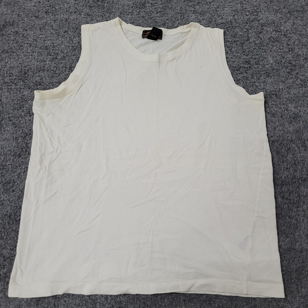 Eddie Bauer Tank Top Womens L Cream Cotton Sleeveless Crew Neck Casual Basic